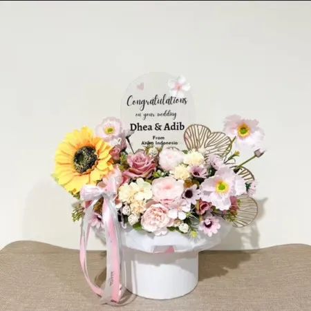 Bloom Box Akrilik Ucapan Wedding Lingga